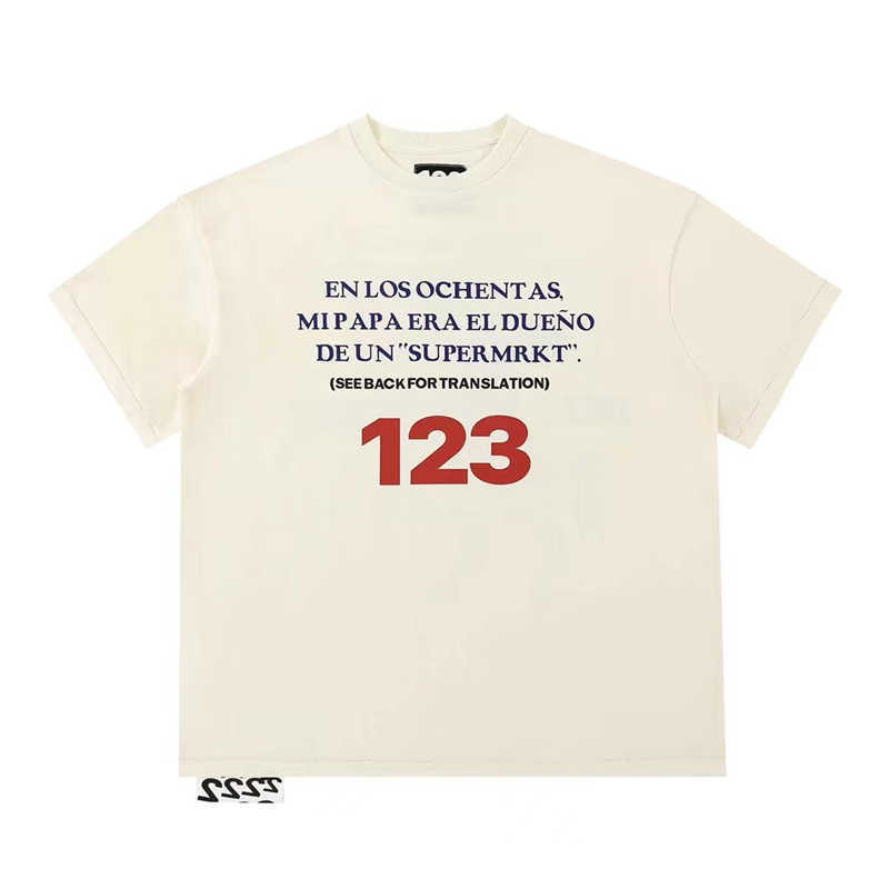 T-shirts pour hommes Bonne qualité surdimensionné RRR123 Mode T-shirt Hommes 1 1 RRR 123 Femmes Vintage Chemise Lettre Tee Lavé À Manches Courtes Vêtements Pour Hommes