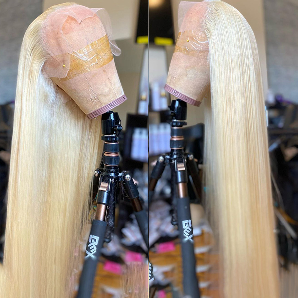 30 inch transparant 13x4 recht 613 honing blond kant voorkant menselijk haar pruik Braziliaanse menselijk haar kanten frontale pruiken voor vrouwen