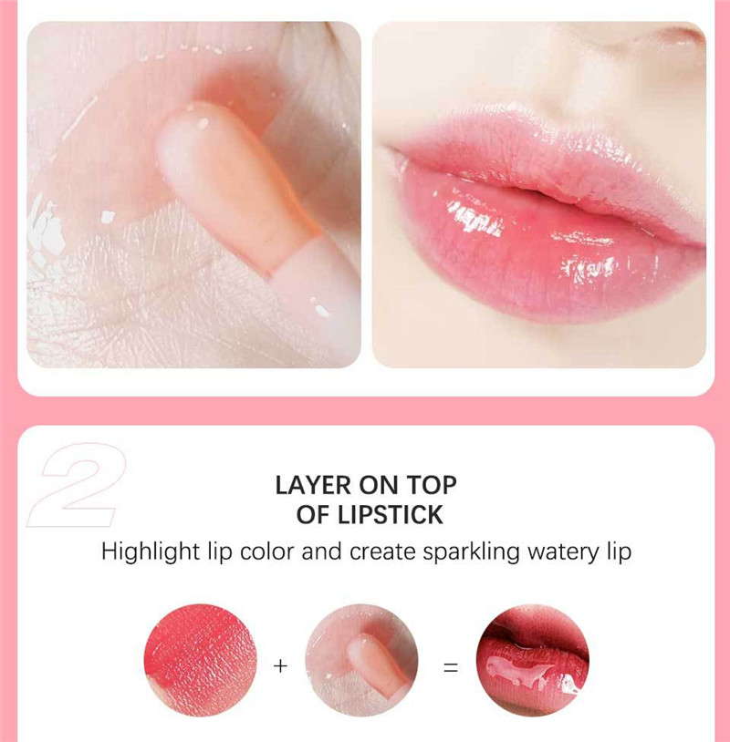 Ibcccndc Jelly Moisturizing Lip Oil Lip Gloss Hydrating Moisturizing Plumping Sexy Lip Glow Oil Tinted Non-sticky Clear Lip Coat