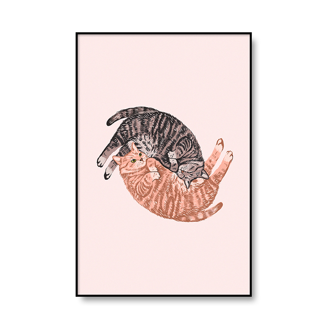 Divertente grazioso gatto tela dipinto da parete arte da vivaio poster animale e stampa regali di immagini in stile nordico bambini decorazioni la stanza da ragazzo senza cornice wo6