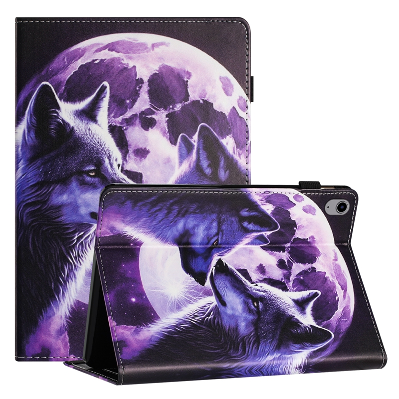Marmurowa skórzana portfel na iPada 10.9 2022 5 6 8 9 10,2 10,5 Pro 11 cala Air4 Butterfly Love Wolf Cat Starfish Print Odporne szokowanie karty Uchwyt ROZUNK