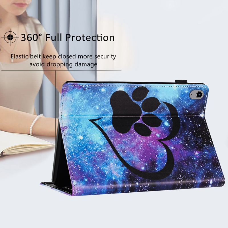 Casos de carteira de couro de mármore para iPad 10.9 2022 5 6 8 9 10,2 10,5 Pro 11 polegadas Air4 Butterfly Heart Love Wolf gato de gato estreniz Printet à prova de choques do slot slot slot slot capa bolsa