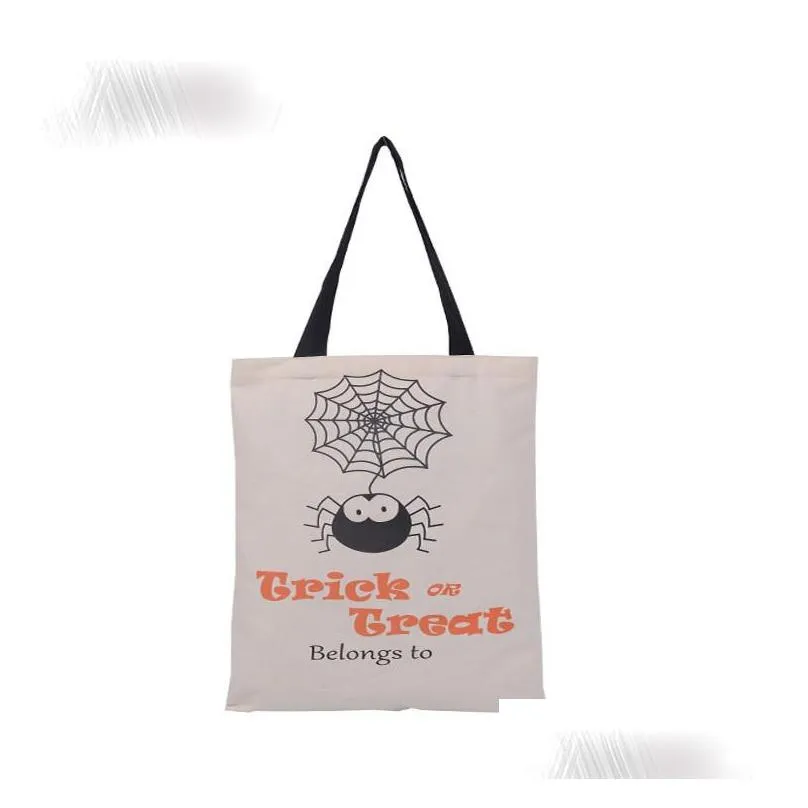 large halloween canvas bag reusable fabric bag for trick or treating halloween candy gift bags gift sack bags