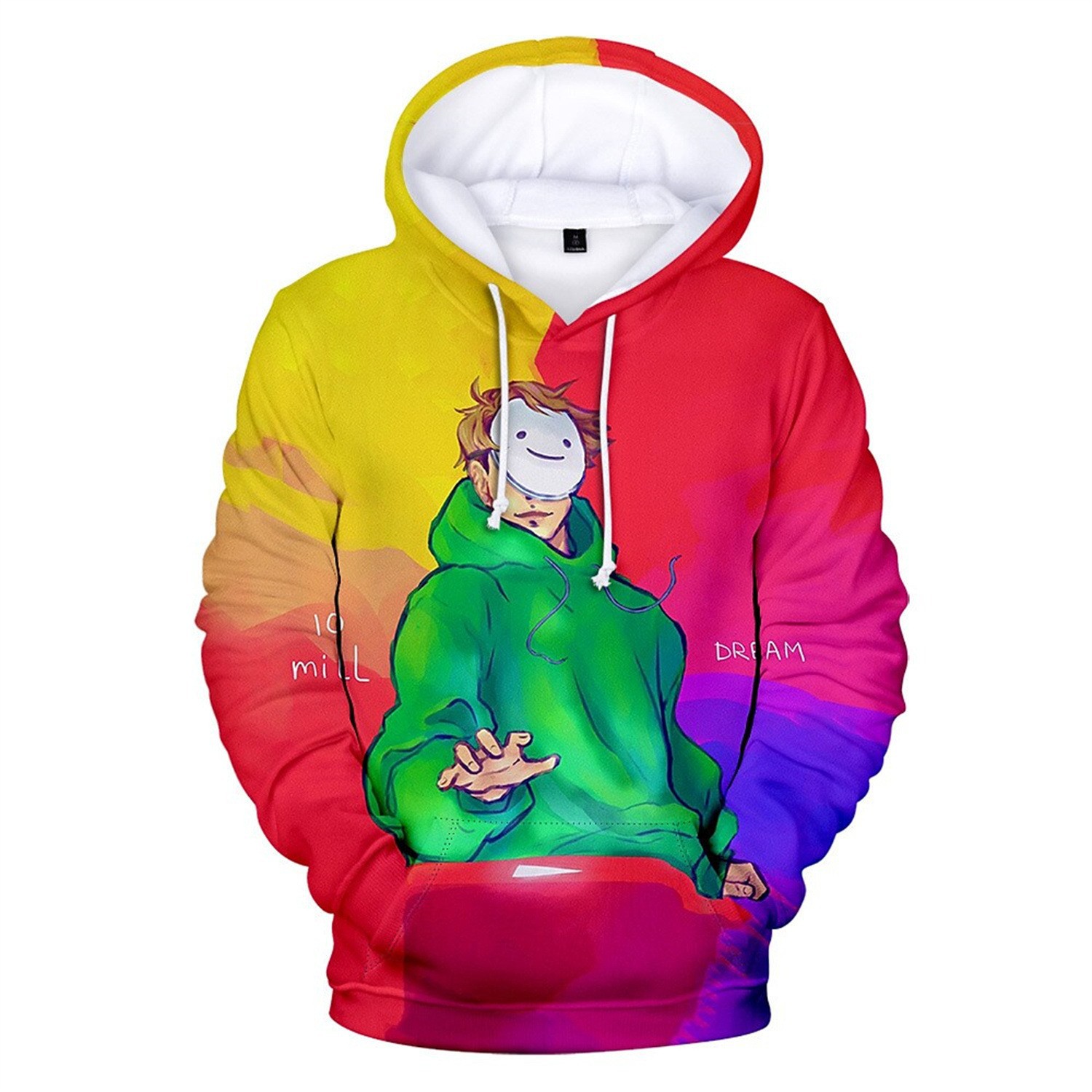 Spring and Autumn Fashion Cartoon 3D Digital Printing Casual Hoodie Casual