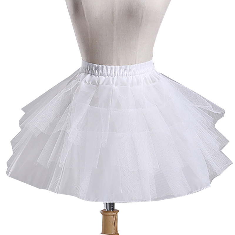 Bröllopstillbehör barn flickor petticoat vestido longo boll klänning crinoline kjol petticoats