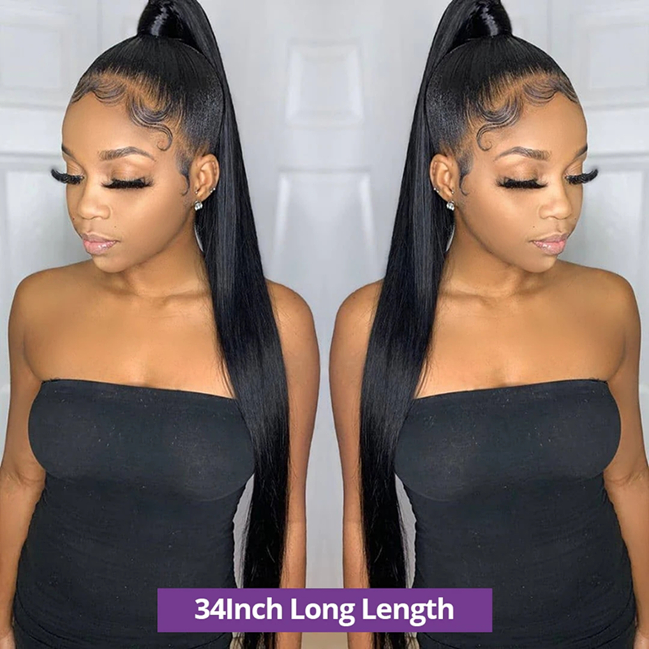 360 Transparent Lace Frontal Wigs Pre Plucked Brazilian Remy Straight 13X4 Lace Front Human Hair Wigs For Black Women Bling Hair