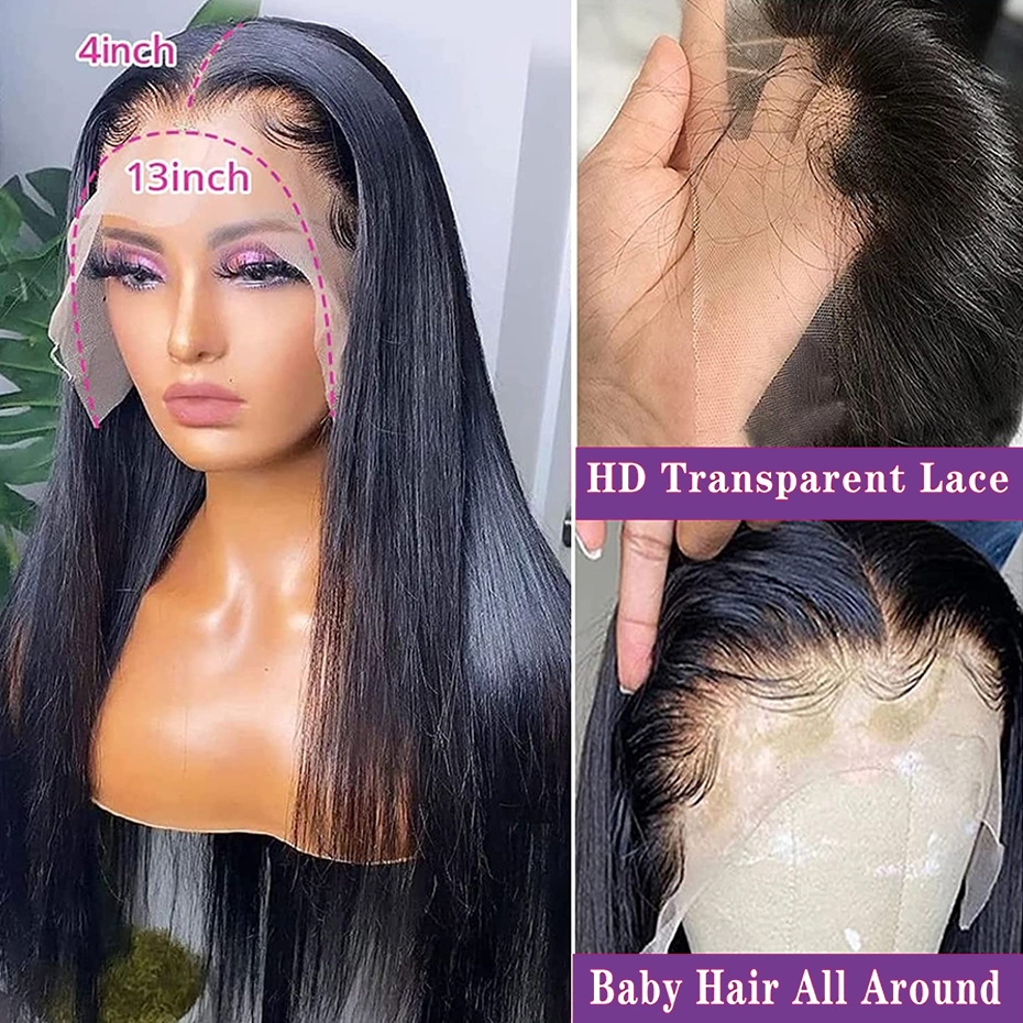 HD Lace Frontal Brontal 40 بوصة الشعر البشري مستقيم البشرية