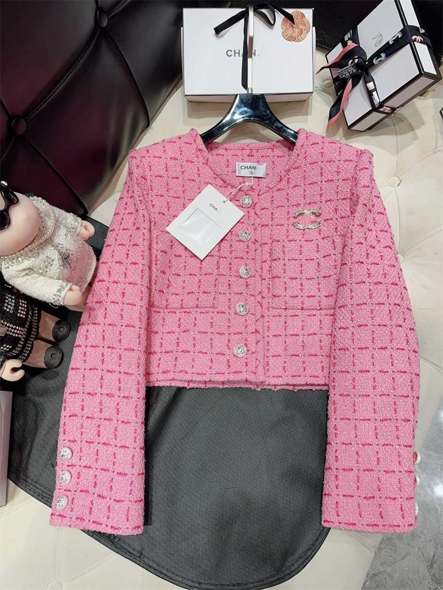 2023 Jackets for Women Tweed Pink Winter Jacket Women Designer Fashion Camellia Chains Tweed Jacket Coats Mother's Day Christmas Day Gift 26LU