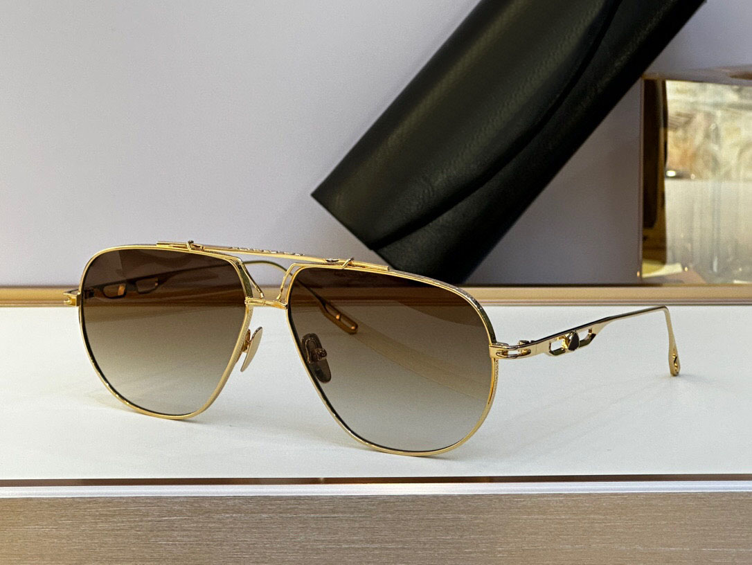 Nuevo diseño de moda gafas de sol piloto para hombres THE COMMANDER I exquisito marco dorado K estilo simple y generoso gafas de protección uv400 para exteriores de alta gama
