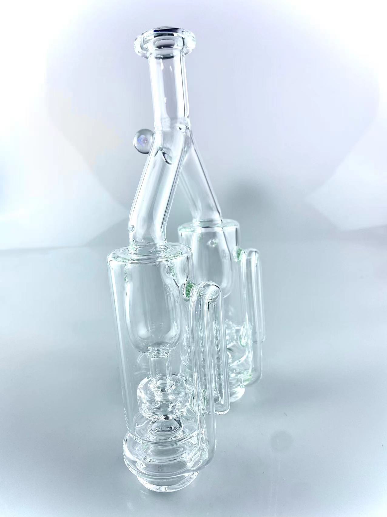 새로운 디자인 명확한 더블 incycler 타입 카르타 탑, 오팔, 흡연 파이프 추가 청소하기 쉬운 흡연 파이프, 주문을 환영합니다.