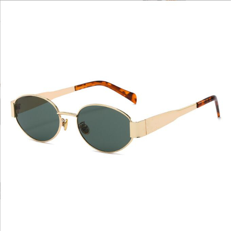 2023 summertime new Metal wide leg frame for women's sunglasses, including white hard box, unisex glasses, sun shading, sun protection, oval shaped