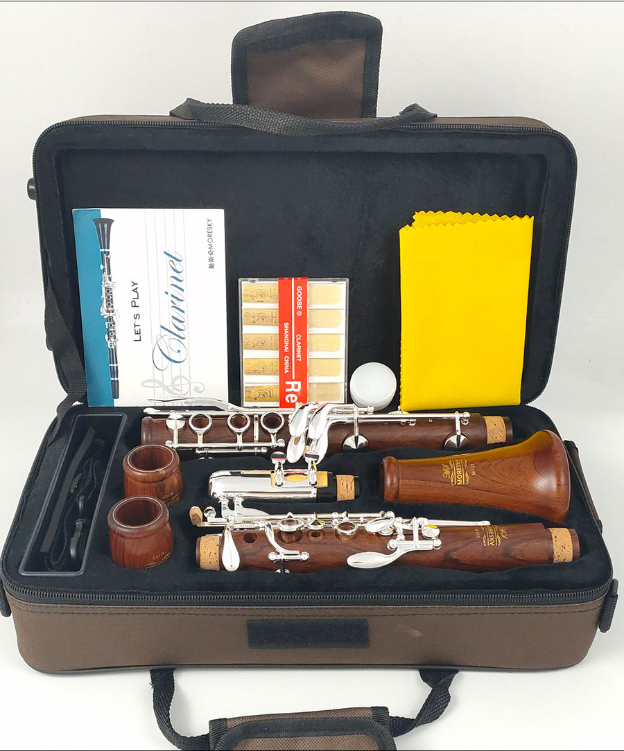 MORESKY Clarinet Bb Rosewood/Mopane Silvering Keys Sib Klarnet M103