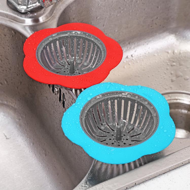 Silicone Kitchen Sink Strainer Flower Shaped Shower Sink Drains Cover Sink Colander Sewer Hair Filter Kitchen Accessories SN855