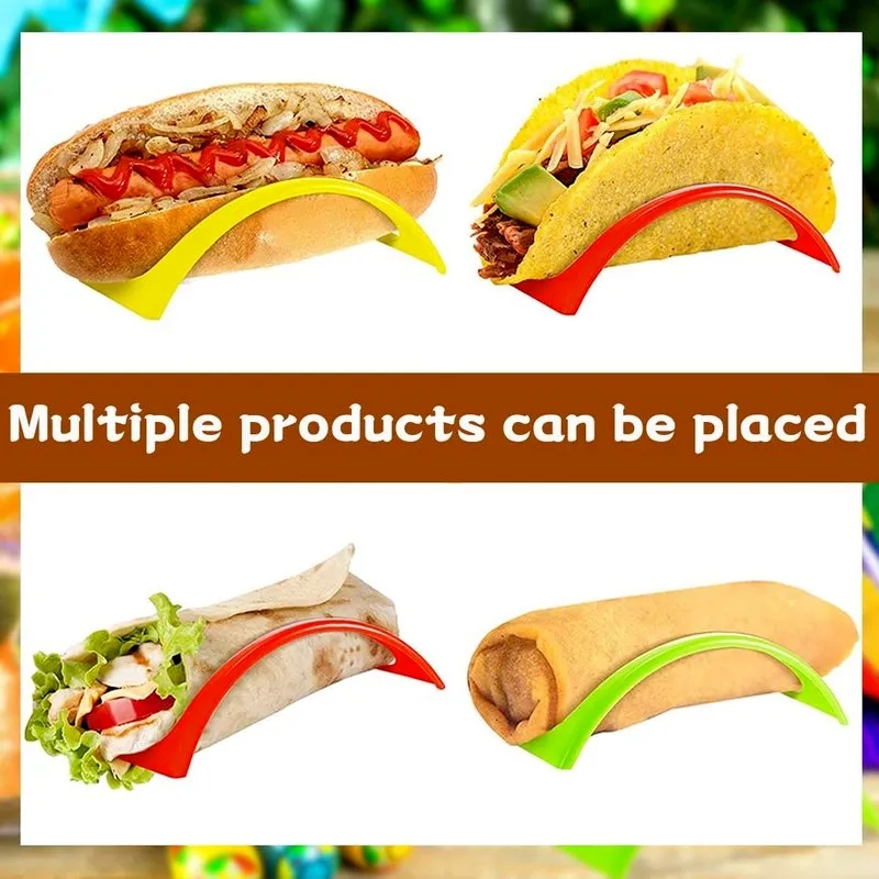 Tortilla Roll Stand Colorful Taco Shell Plastic Holder Sandwich Bread Display Stand Plate Food Holder Kitchen Supplies LX6056