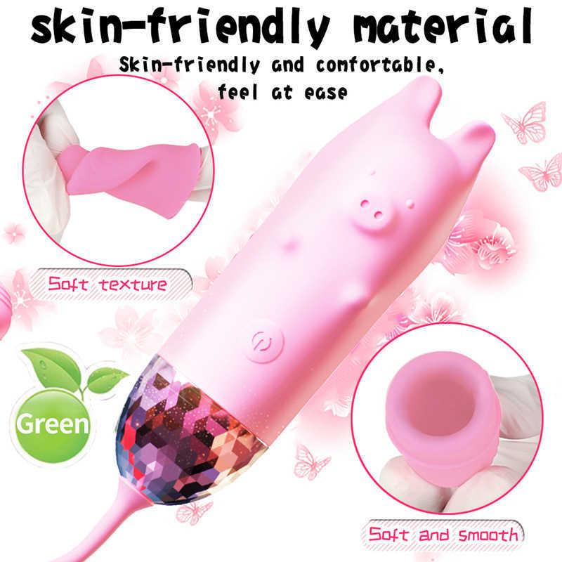 Little Pig Multi frequency Wireless Egg Jumping Strong Shock Mini Women's Mute Charging Masturbation Silicone Shaker