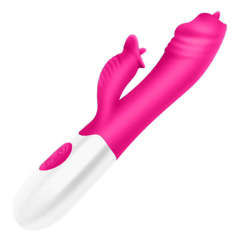 Jina Longe Женский двойная голова Vibrant Licking Clitoris Mimi Fun Product G-Point Simulation Stick Warm Masturbation Device