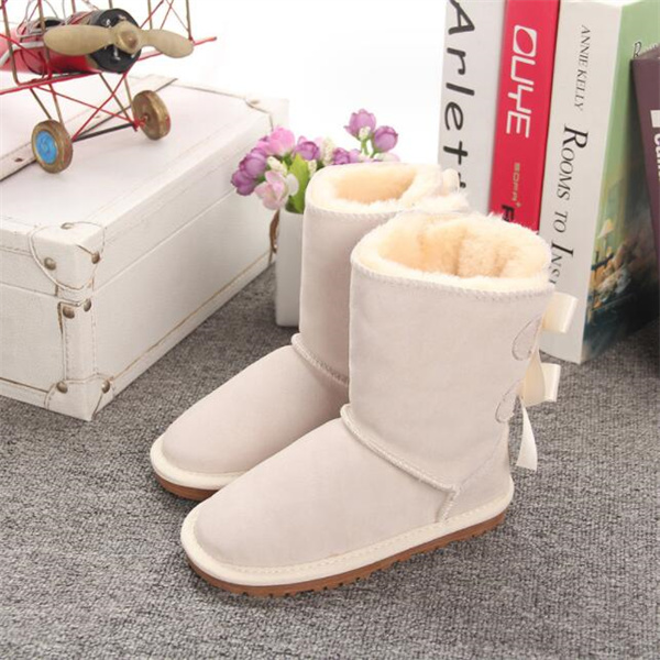 Bottes de neige pour enfants, pour garçons et filles, garde au chaud, chaussures en coton et en cuir de vache, antidérapantes, taille 3280