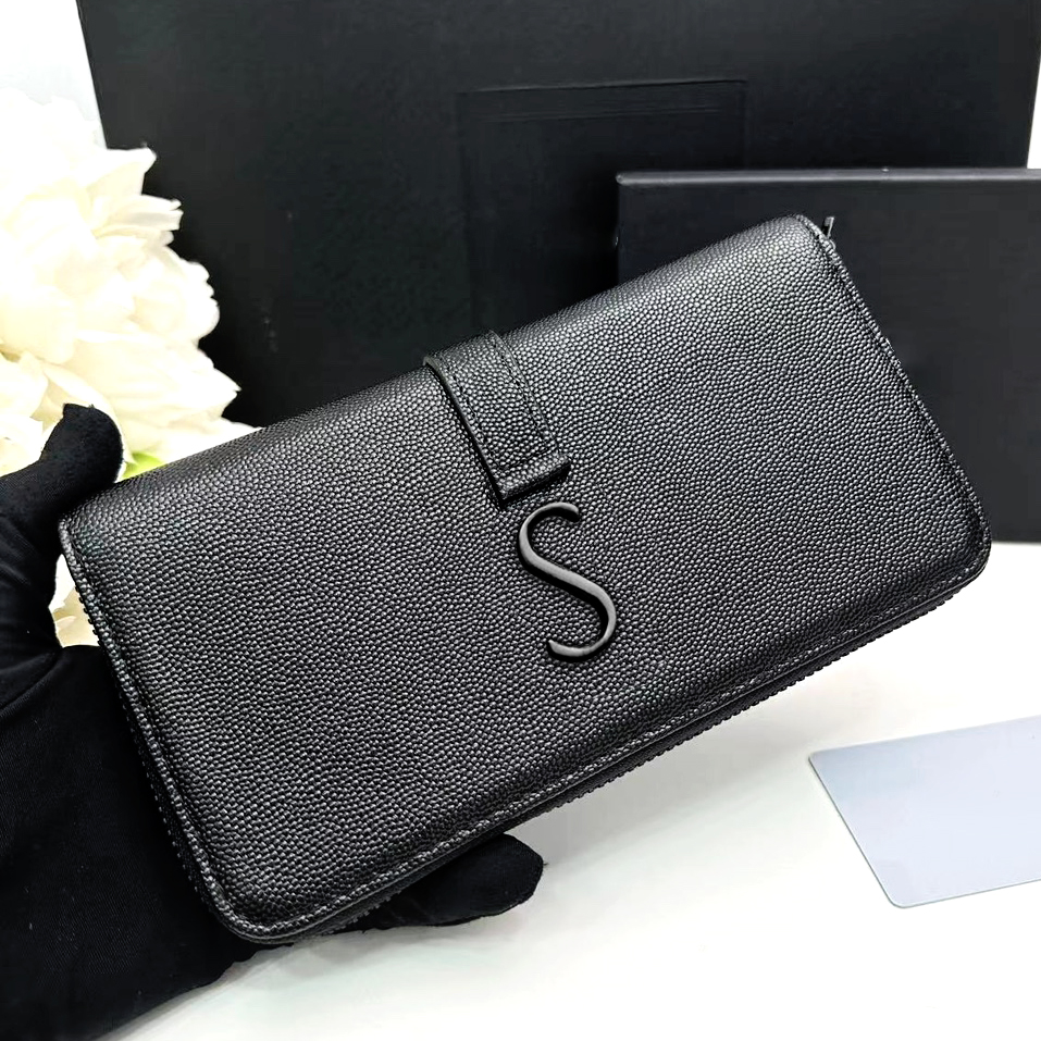 Top Genuine Leather Wallet Card Holder Men's Women's Wallet Caviar Wallet Women's Folding Wallet full grain leather wallet