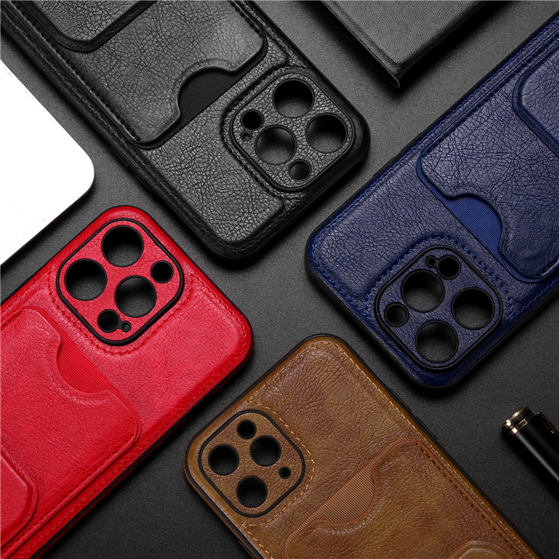 Luxury Retro Anti-Slip Leather Vogue Phone Case för iPhone 14 13 12 11 Pro Max XR Samsung Galaxy S23 Ultra S22 Plus Invisible Bracket Card Slot Wallet Kickstand Shell