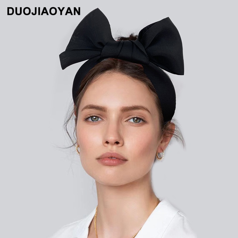 Summer dopamine hair accessories three-dimensional oversized bow tie hair hoop movable high-end hair accessories women's 237U