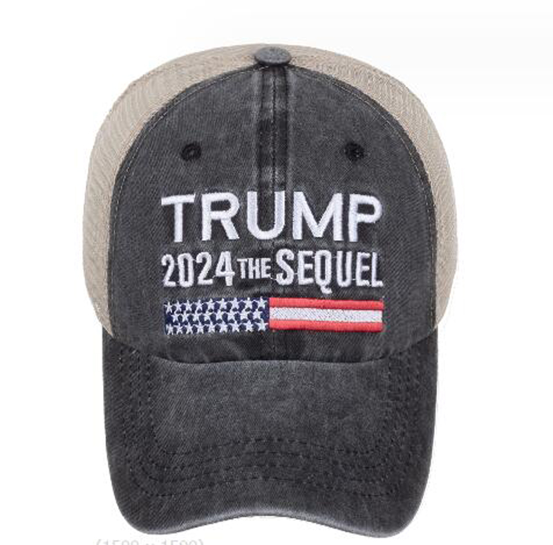 Donald Trump pour le président 2024 Trucker Hat USA Flag Baseball America Cap Président 3D broderie imprimée Mesh Breathability Caps La suite américaine