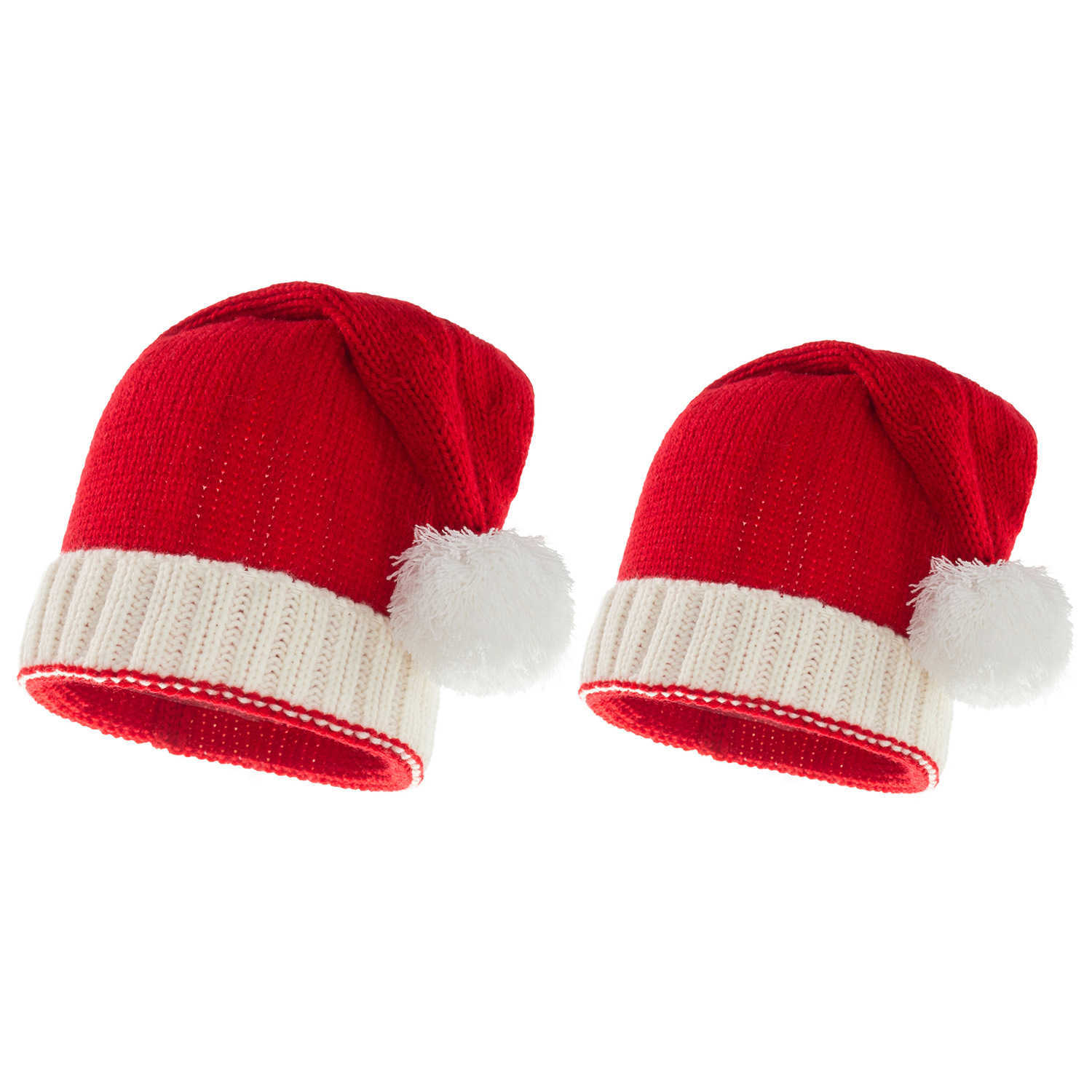 2023 Knitted Christmas Hat Cute Pompom Adult Child Soft Beanie Santa Cap New Year Party Kids Gift Decoration Christmas Hat HKD230823