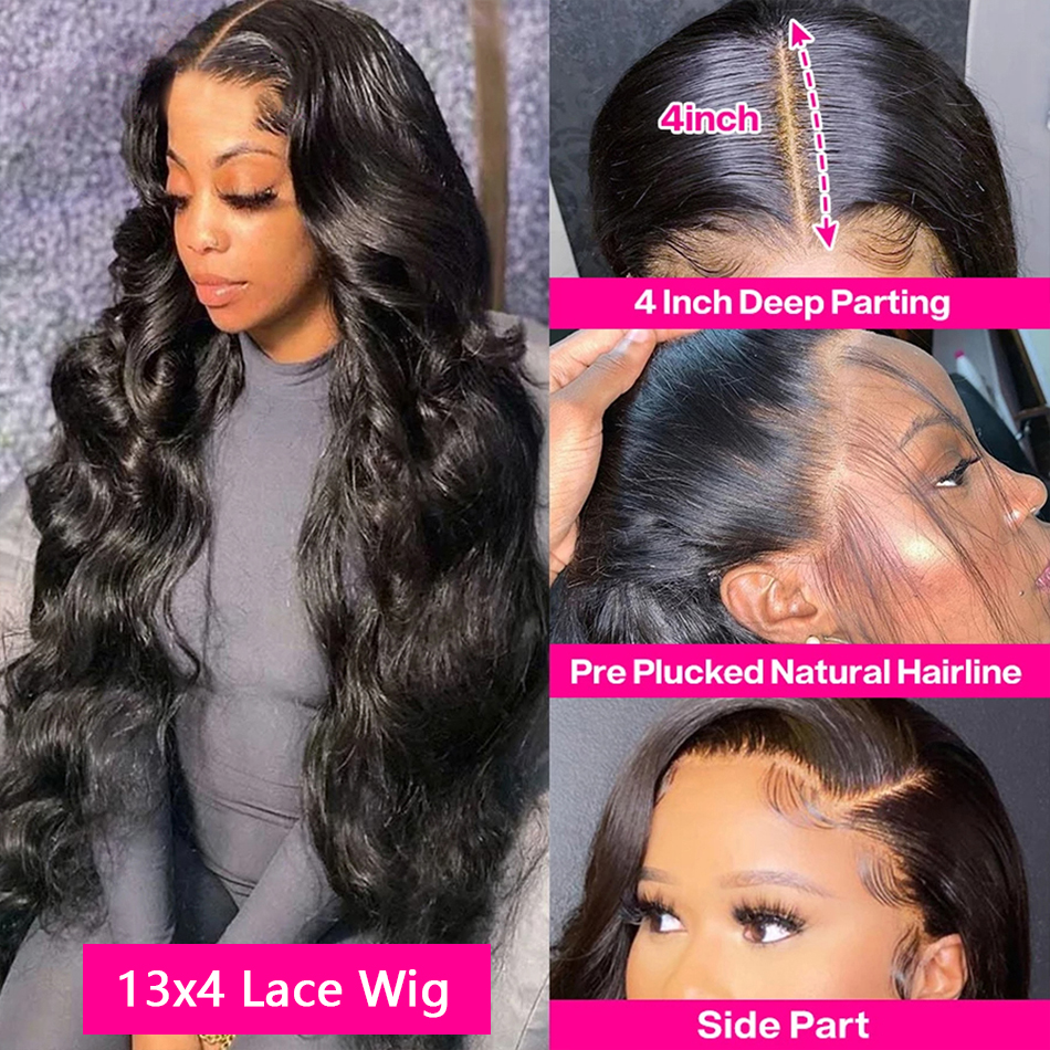 Glueless Human Wigs Ready To Wear 13x4 13x6 Hd Lace Frontal Wig for Women Brazilian 30 Inch Body Wave Lace Front Wig Human Hair