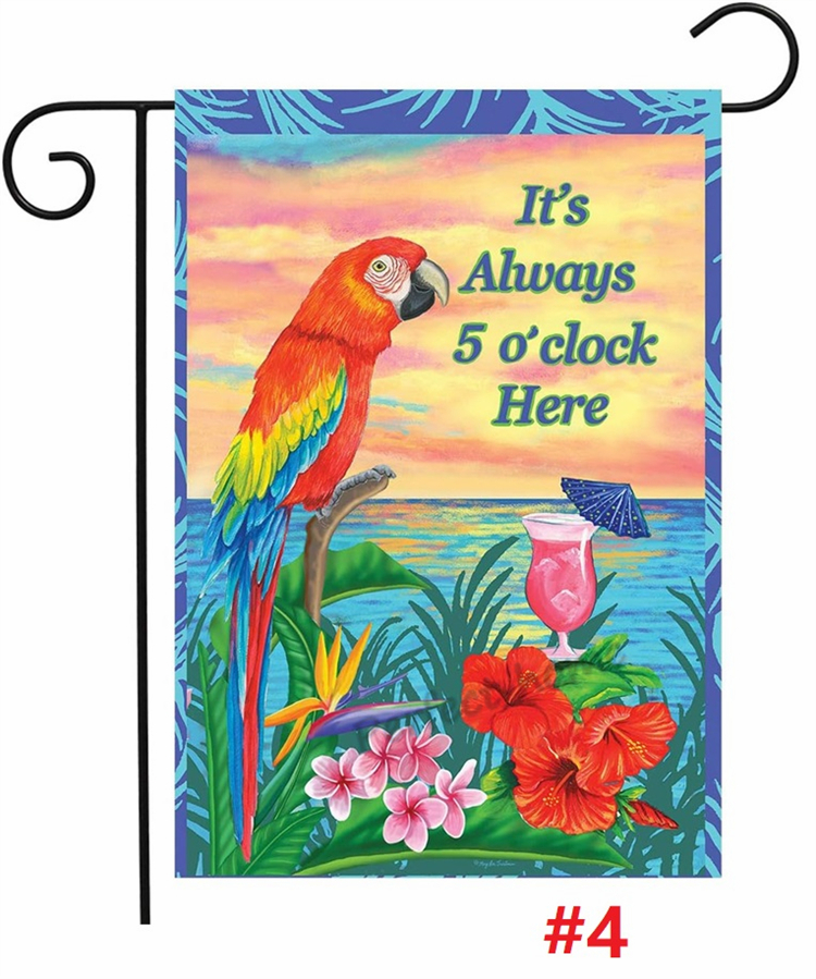 It's 5 o'clock somewhere Garden flag courtyard It's Always 5 o'clock here Flags welcome yard linen material by Ocean Shipping P51