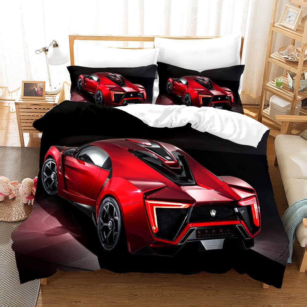 Bedding sets Sports Car Duvet Cover Sets Race Car Bedding Sets With cases For Teens Kids Boys Cool Bedroom Decor 2/Bedclothes R230823