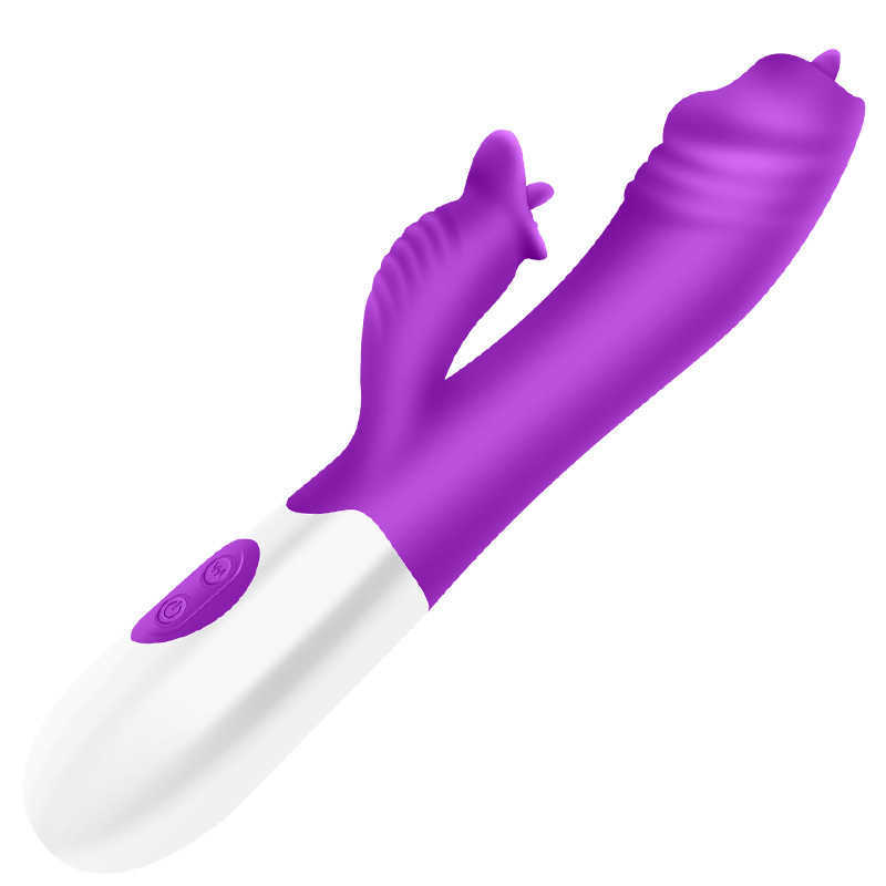 Jina Longe Женский двойная голова Vibrant Licking Clitoris Mimi Fun Product G-Point Simulation Stick Warm Masturbation Device