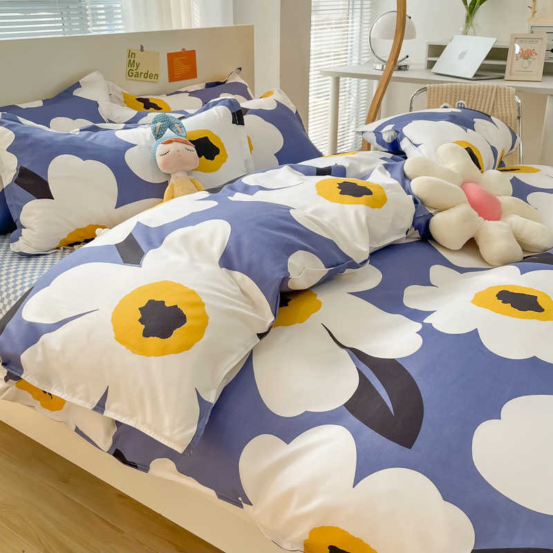 Set di biancheria da letto set di biancheria da letto a farfalla nordica set di ragazzi ragazzi bambini a doppia taglia piatta a doppia dimensione piumino fiore cover di copertina letto tessile casa r230823