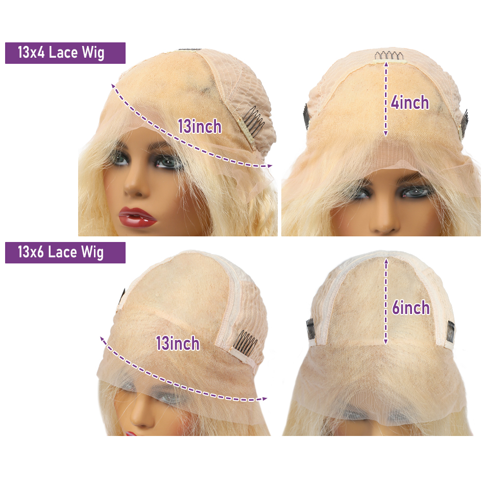 30 40 Inch 13x4 Straight 613 Blonde Lace Front Human Hair Wigs Brazilian Colored 13x6 HD Transparent Lace Frontal Wig for Women