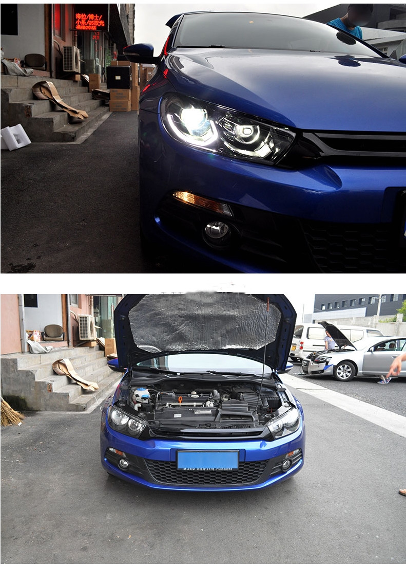 Främre strålkastare för VW Scirocco 20 08-20 18 Uppgradering LED långt och nära lampor Led Running Headlamp Streamer Turn Signal