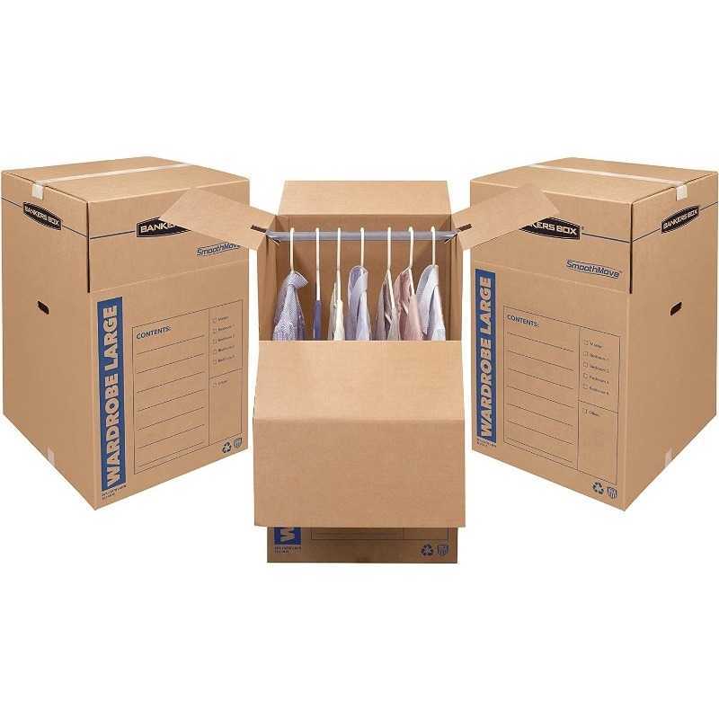 Bankers Box Smoothmove Garderob Moving Boxes Tall 24 x 24 x 40 Inches 3 Pack HKD230812