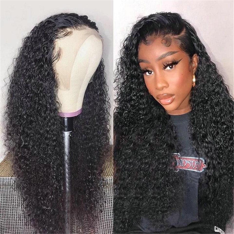 Curly Human Hair Wigs for Women 13x4 Transparent Lace Frontal Wig Pre Plucked Remy 4x4 Closure Wig Can Be Colored