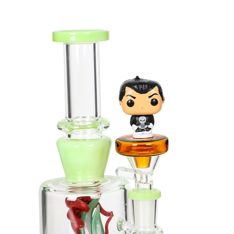 Dernier Cool Fumer Coloré Pyrex Verre Épais À La Main En Plastique Style De Bande Dessinée Herbe Sèche Tabac Bulle Carb Cap Chapeau Clous Dabber Bongs Bol Huile Rigs Accessoires