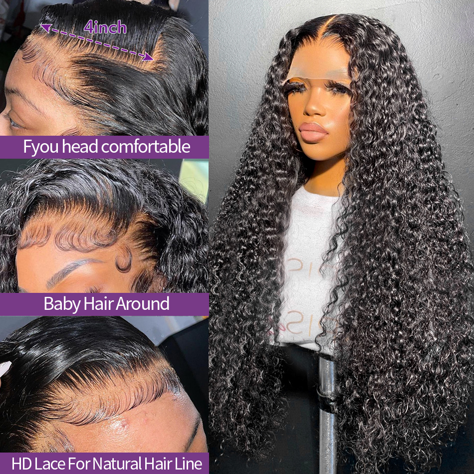250% 30 inch 13x6 Transprrent Curly Human Hair Pruiken Braziliaanse losse diepe golfkant kant frontale pruik 5x5 HD kanten sluitingspruik voor vrouwen