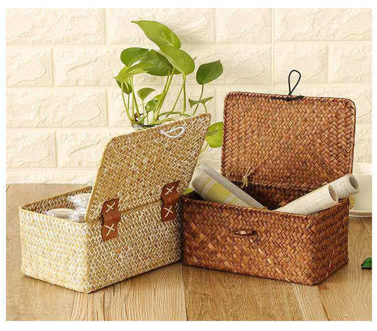 Household Desktop Folder Office Stationery Organization Kitchen Bathroom Storage Basket Wooden Sundries Storage Box With Cover HKD230812