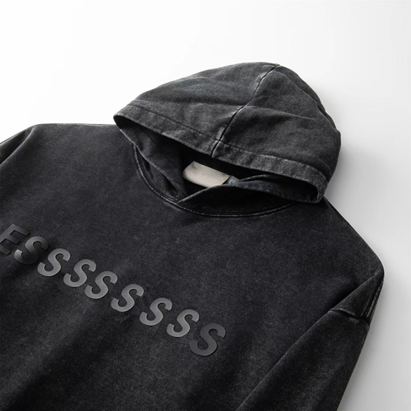 Ess Hoodie Men Designer Hoodie Classic With With Letters on the Back Three Dimensional Flocked Washed Worn Mens Hoodie عرضي متعدد الاستخدامات