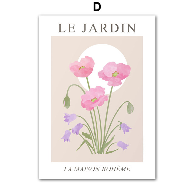 Forme farfalla tela dipinti giardino nordico fiori colorati poster e stampe arte murale astratte immagini murali soggiorno decorazioni cameretta wo6