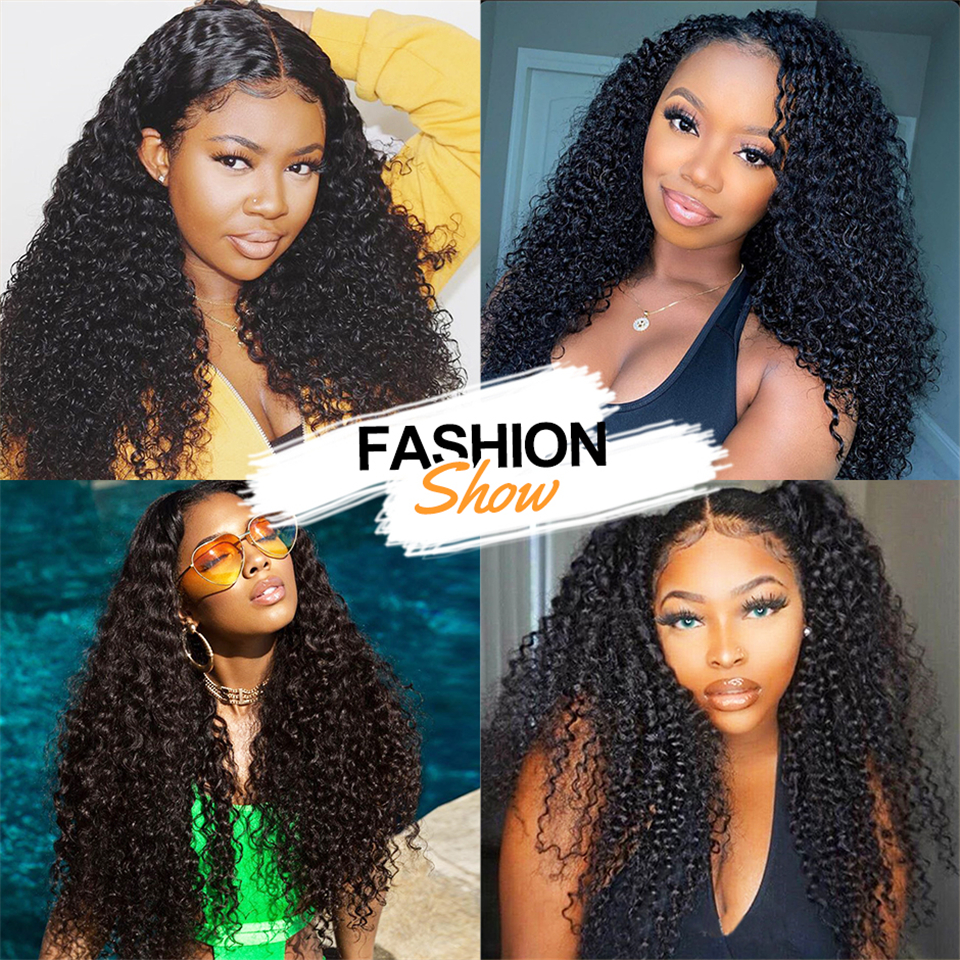 Curly Human Hair Wigs for Women 13x4 Transparent Lace Frontal Wig Pre Plucked Remy 4x4 Closure Wig Can Be Colored