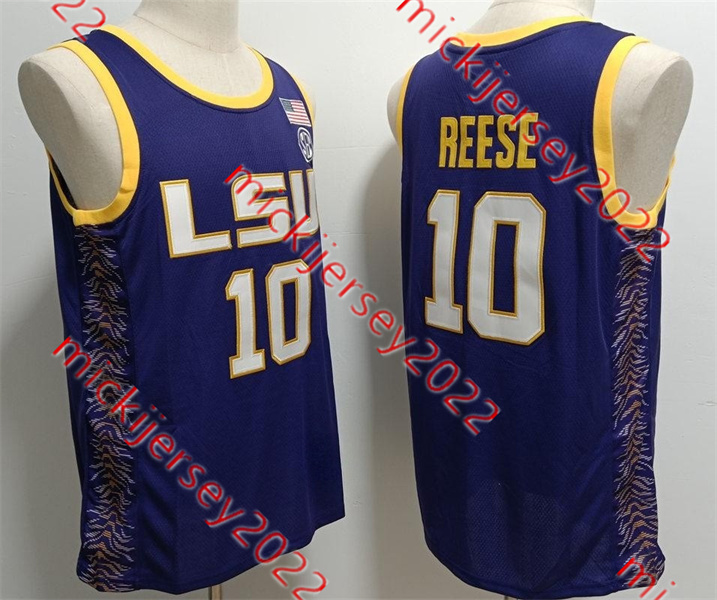 Мужские и женские баскетбольные майки Angel Reese LSU Tigers сшитые Хейли Ван Лит LSU