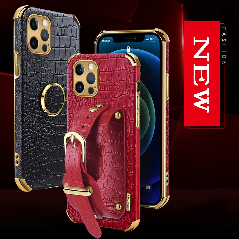 Wrist Strap Cases For iphone 14 Plus 13 12 Mini 11 Pro Max X Xs max XR 7 6 8 plus New crocodile Soft Silicone Phone Holder Cover