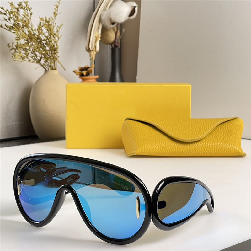 Nuevo diseño de moda gafas de sol con máscara ondulada 40108I montura piloto de acetato forma exagerada estilo vanguardista de moda gafas de protección uv400 para exteriores
