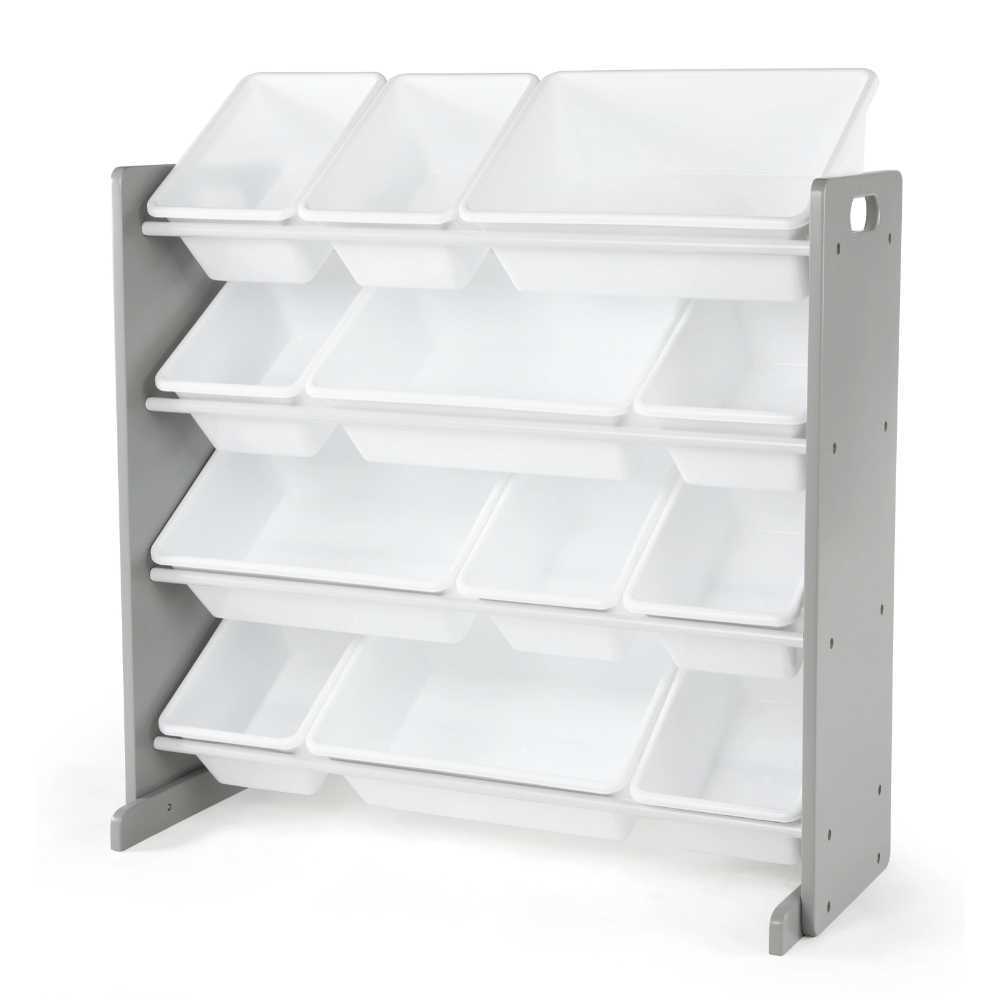 2023 Humble Crew Children Plastic Organizing Rack med 12 fack Espresso och White HKD230812