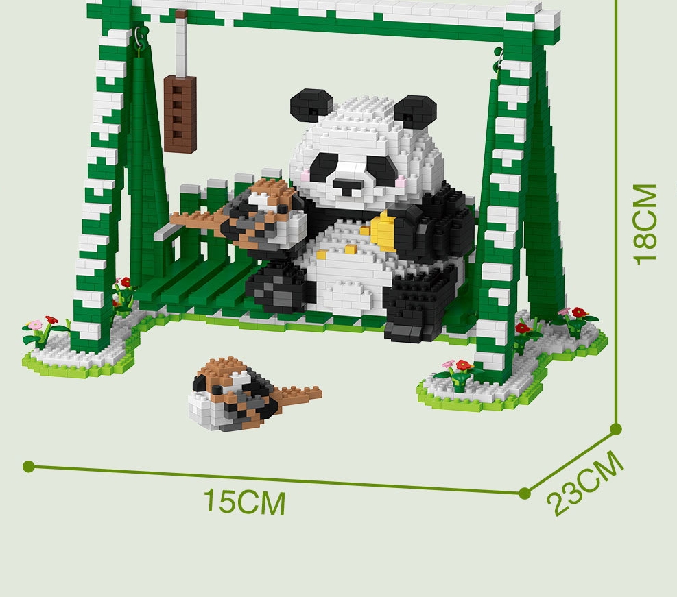 Panda Kids Model Building Block Trésor National Panda géant Duncks blocs de construction jouets pour enfants balançoire modèle assemblé briques de construction jouet Panda cadeau de noël