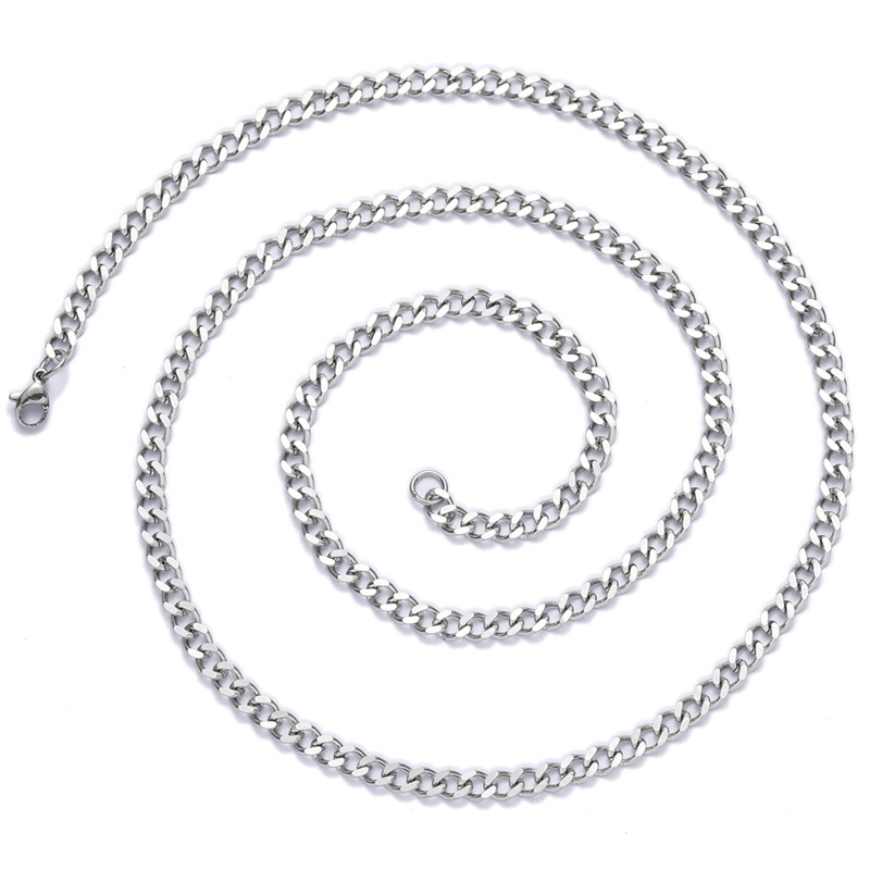 Herrguldkedjor halsband rostfritt stål kubansk länkkedja titan stål svart silver hiphop halsband smycken 3mm3553115