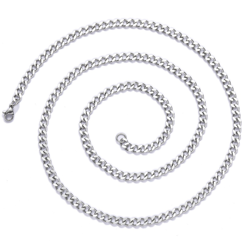 Heren Gouden Kettingen Kettingen Roestvrij Staal Cubaanse Link Chain Titanium Staal Zwart Zilver Hip Hop Ketting Sieraden 3mm5759251