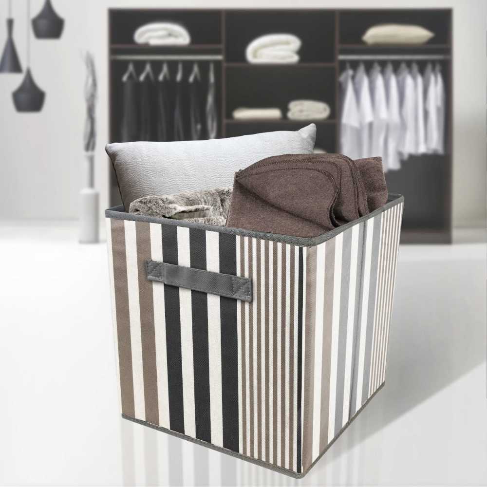 Cube de rangement pliable Panier Bin Placard Organisateur Boîtes pour vêtements Livraison gratuite Living Box Vertical Stripe Line Pattern 6 Pack HKD230812