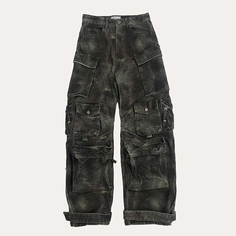 PFNW Autumn Men's American Streetwear Camouflage Printing Multi Pocket Cargo Pants Losse Silhouette Antifouling Trousers 12Z1767LF20230824.